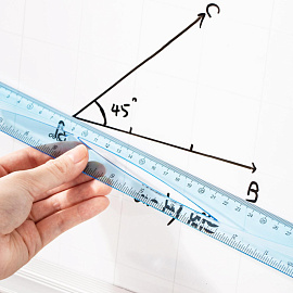 Линейка Deli 20 см пластиковая голубая прозрачная