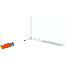 Доска магнитно-маркерная Комус Premium 100x180 см односекционная с эмалевым покрытием (антибликовая поверхность, полочка для маркеров)