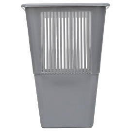Корзина для бумаг СТАММ, 12л, прямоугольная, сетчатая, серая фото Корзина для бумаг СТАММ, 12л, прямоугольная, сетчатая, серая