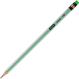 Карандаш чернографитный HB с ластиком Attache Pearly заточенный трехгранный