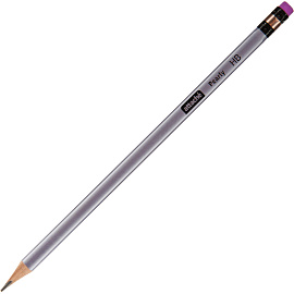 Карандаш чернографитный HB с ластиком Attache Pearly заточенный трехгранный