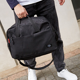 Сумка спортивная BRAUBERG MOVE, черная, 45x30x20 см, 271689