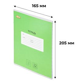 Тетрадь школьная зеленая Комус Класс (№1 School) Интенсив А5 12 листов в косую линейку (10 штук в упаковке)