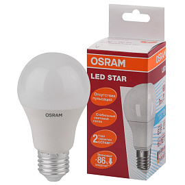 Лампа светодиодная Osram 7 Вт E27 A 4000 К 600 Лм матовая (4058075695689)