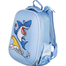 Ранец Комус Класс (№1 School) 3D Funny shark голубой с двумя отделениями фото Ранец Комус Класс (№1 School) 3D Funny shark голубой с двумя отделениями