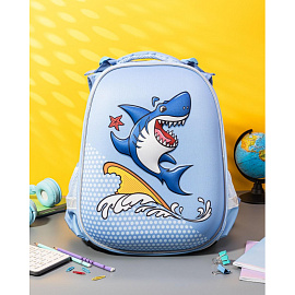 Ранец Комус Класс (№1 School) 3D Funny shark голубой с двумя отделениями фото Ранец Комус Класс (№1 School) 3D Funny shark голубой с двумя отделениями