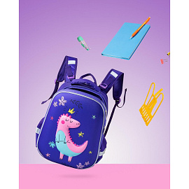 Ранец Комус Класс (№1 School) 3D Dino princess фиолетовый с двумя отделениями фото Ранец Комус Класс (№1 School) 3D Dino princess фиолетовый с двумя отделениями
