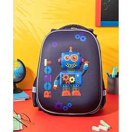 Ранец Комус Класс (№1 School) 3D Robot фиолетовый с двумя отделениями фото Ранец Комус Класс (№1 School) 3D Robot фиолетовый с двумя отделениями