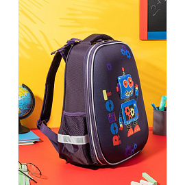 Ранец Комус Класс (№1 School) 3D Robot фиолетовый с двумя отделениями фото Ранец Комус Класс (№1 School) 3D Robot фиолетовый с двумя отделениями