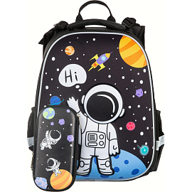 Ранец Комус Класс (№1 School) 3D Space черный с двумя отделениями фото Ранец Комус Класс (№1 School) 3D Space черный с двумя отделениями