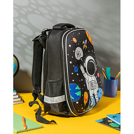 Ранец Комус Класс (№1 School) 3D Space черный с двумя отделениями фото Ранец Комус Класс (№1 School) 3D Space черный с двумя отделениями