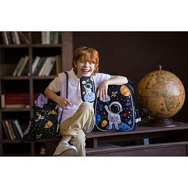 Ранец Комус Класс (№1 School) 3D Space черный с двумя отделениями фото Ранец Комус Класс (№1 School) 3D Space черный с двумя отделениями