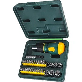 Отвёртка реверсивная Kraftool с насадками (29 предметов, 25556-H29)