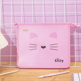Папка для тетрадей Комус Класс Kitty А5 полипропилен с 1 отделением на молнии