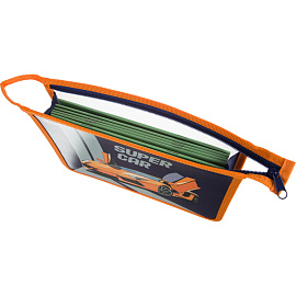 Папка для тетрадей Комус Класс Super car А5 полипропилен с 1 отделением на молнии