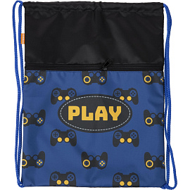 Мешок для сменной обуви Комус Класс Play 330x420 мм синий с карманом фото Мешок для сменной обуви Комус Класс Play 330x420 мм синий с карманом