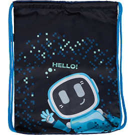 Мешок для сменной обуви Комус Класс Robot Hello 330x420 мм синий с 1 отделением