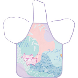 Фартук для труда Комус Класс (№1 School) Леопард сиреневый с нарукавниками