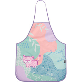 Фартук для труда Комус Класс (№1 School) Леопард сиреневый с нарукавниками