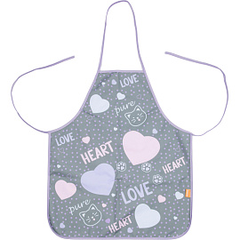 Фартук для труда Комус Класс (№1 School) Heart сиреневый с нарукавниками