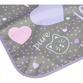 Фартук для труда Комус Класс (№1 School) Heart сиреневый с нарукавниками