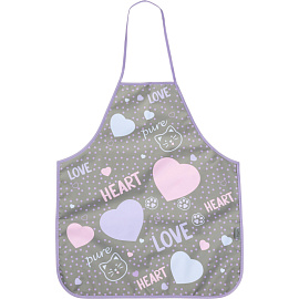 Фартук для труда Комус Класс (№1 School) Heart сиреневый с нарукавниками
