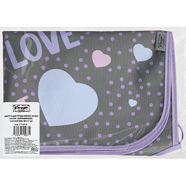 Фартук для труда Комус Класс (№1 School) Heart сиреневый с нарукавниками