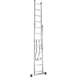 Лестница универсальная TOPFORT алюминиевая трехсекционная 3x8 ступеней