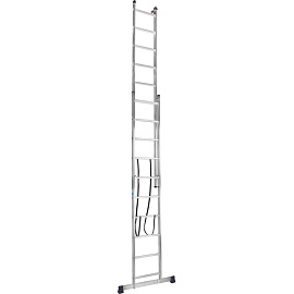 Лестница универсальная TOPFORT алюминиевая трехсекционная 3x10 ступеней