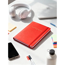 Ежедневник недатированный Attache искусственная кожа А5 136 листов красный с фиксирующей резинкой