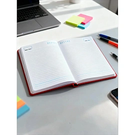 Ежедневник недатированный Attache искусственная кожа А5 136 листов красный с фиксирующей резинкой