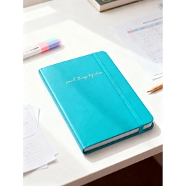 Ежедневник недатированный Attache искусственная кожа А5 136 листов голубой с фиксирующей резинкой