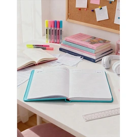 Ежедневник недатированный Attache искусственная кожа А5 136 листов голубой с фиксирующей резинкой