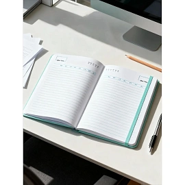 Ежедневник недатированный Attache искусственная кожа А5 136 листов мятный с фиксирующей резинкой