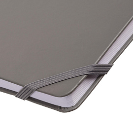 Ежедневник недатированный Attache искусственная кожа А5 136 листов серый с фиксирующей резинкой