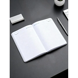 Ежедневник недатированный Attache искусственная кожа А5 136 листов серый с фиксирующей резинкой