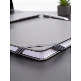 Ежедневник недатированный Attache искусственная кожа А5 136 листов серый с фиксирующей резинкой