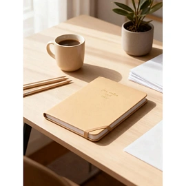 Ежедневник недатированный Attache искусственная кожа А5 136 листов бежевый с фиксирующей резинкой