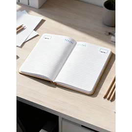 Ежедневник недатированный Attache искусственная кожа А5 136 листов бежевый с фиксирующей резинкой