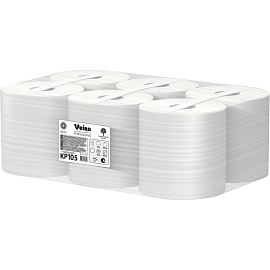 Полотенца бумажные рулонные Veiro Professional Basic M2 1-слойные серые 6 рулонов по 300 метров (KP105)