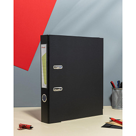 Папка-регистратор Комус Экономи 50 мм черная бумвинил/бумага