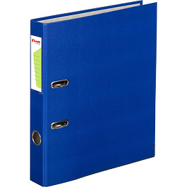 Папка-регистратор Комус Экономи 50 мм синяя бумвинил/бумага с защитным уголком