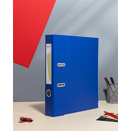 Папка-регистратор Комус Экономи 50 мм синяя бумвинил/бумага с защитным уголком