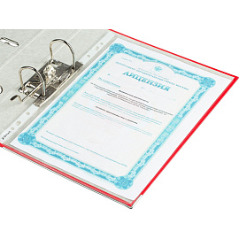 Папка-регистратор Комус Экономи 50 мм красная бумвинил/бумага с защитным уголком