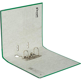 Папка-регистратор Комус Экономи 50 мм зелёная бумвинил/бумага с защитным уголком