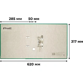 Папка-регистратор Комус Экономи 50 мм зелёная бумвинил/бумага с защитным уголком