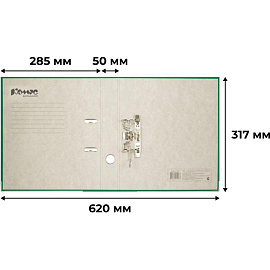 Папка-регистратор Комус Экономи 50 мм зелёная бумвинил/бумага с защитным уголком