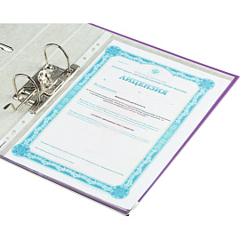 Папка-регистратор Комус Экономи 50 мм фиолетовая бумвинил/бумага с защитным уголком