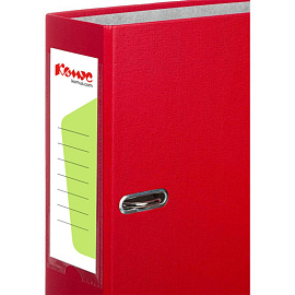 Папка-регистратор Комус Экономи 75 мм красная бумвинил/бумага с защитным уголком