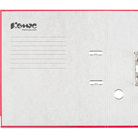 Папка-регистратор Комус Экономи 75 мм красная бумвинил/бумага с защитным уголком